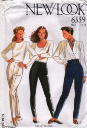6559  NEW LOOK  SLIM PANTS, STRETCH/ STIRRUPS OR NOT PATTERN 6-16 UNCUT